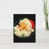 Christmas Santa Claus Face Old Fashioned Pajamas H カード (正面)