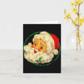 Christmas Santa Claus Face Old Fashioned Pajamas H カード (黄色い花)