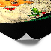 Christmas Santa Claus Face Old Fashioned Pajamas H ポスター (角)