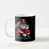 Christmas Santa Claus Football Lineman Quarterback コーヒーマグカップ (左)