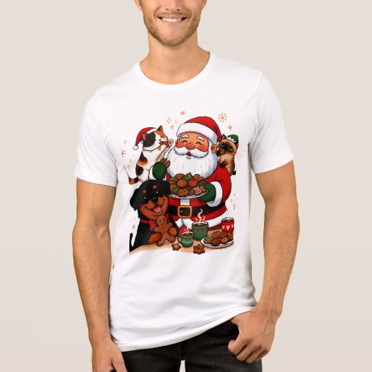 christmas, santa claus, holiday cookies, calico ca トライブレンドTシャツ (正面)