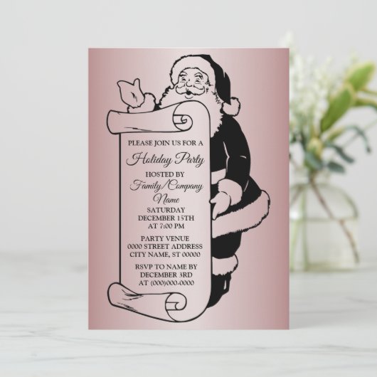 Christmas Santa Claus Holidays Party 招待状 (スタンド正面)