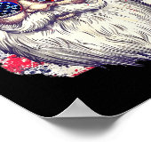 Christmas Santa Claus Patriotic Usa Sungles In Jul ポスター (角)