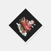 Christmas Santa Claus Pilot Flying Airplane Gift スタンダードカクテルナプキン (角)