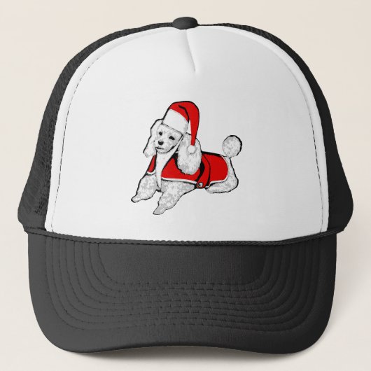 christmas santa claus poodle キャップ (正面)