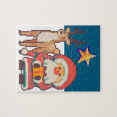 Christmas, Santa Claus, Reindeer, Pixel Art ジグソーパズル (横)
