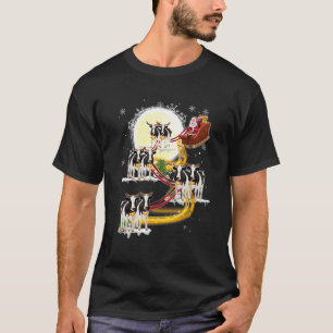 Christmas Santa Claus Riding Dairy Cow Cow Xmas Tシャツ