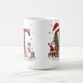 Christmas Santa Claus Snowman Elf Alphabet T  コーヒーマグカップ (中央)