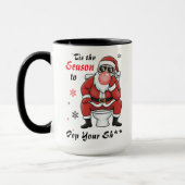 Christmas Santa Claus Sunglasses Funny Naughty マグカップ (左)