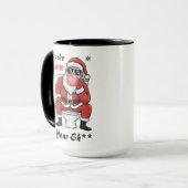 Christmas Santa Claus Sunglasses Funny Naughty マグカップ (正面左)