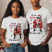 Christmas Santa Claus Sunglasses Funny Naughty Tシャツ