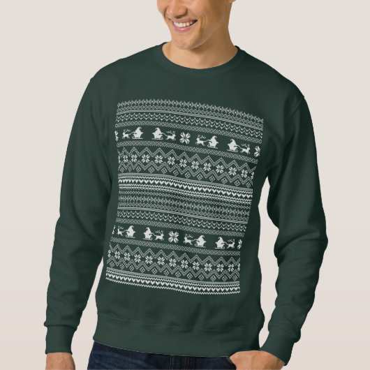 Christmas Santa Claus Sweater Pattern スウェットシャツ (正面)