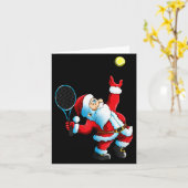 Christmas Santa Claus Tennis Game Tennis Racket  カード (黄色い花)