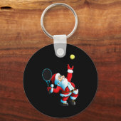 Christmas Santa Claus Tennis Game Tennis Racket  キーホルダー (正面)