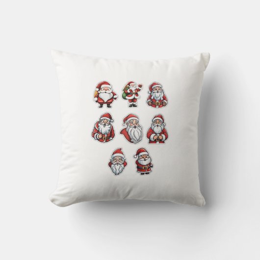 Christmas Santa Claus Throw Pillow | Holiday Décor クッション (正面)