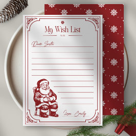 Christmas Santa Claus Wish List 招待状