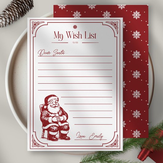Christmas Santa Claus Wish List 招待状