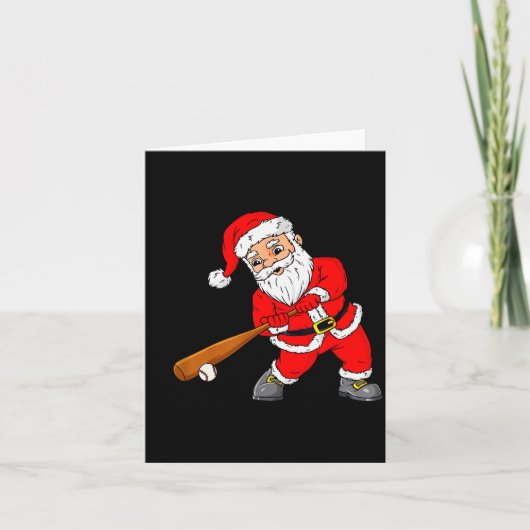 Christmas Santa Claus With Baseball Bat Boys Kids  カード (正面)