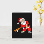 Christmas Santa Claus With Baseball Bat Boys Kids  カード (黄色い花)
