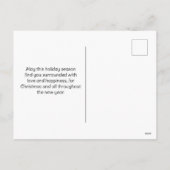 Christmas Santa Claus with Cardinal in Snowy Tree シーズンポストカード (裏面)