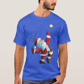 Christmas Santa Clausennis Gameennis Racket friend Tシャツ (正面)
