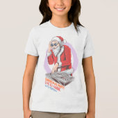 Christmas Santa DJ |休日 トライブレンドＴシャツ (正面)