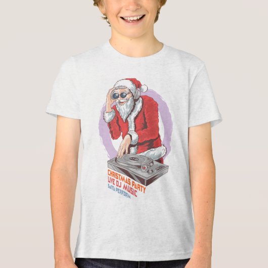 Christmas Santa DJ |休日 トライブレンドＴシャツ (正面)