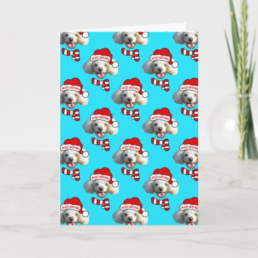 Christmas Santa Dog Custom Photo Pattern カード (正面)