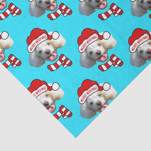 Christmas Santa Dog Custom Photo Pattern 薄葉紙 (詳細)