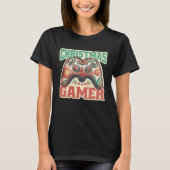 Christmas Santa Elf Gaming Controllers Snowman Boy Tシャツ (正面)