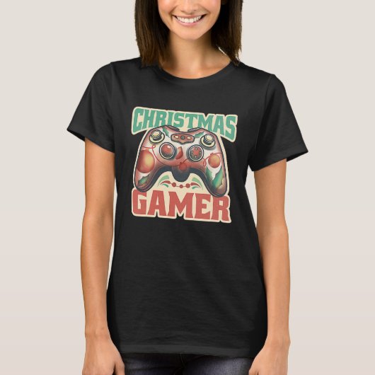 Christmas Santa Elf Gaming Controllers Snowman Boy Tシャツ (正面)