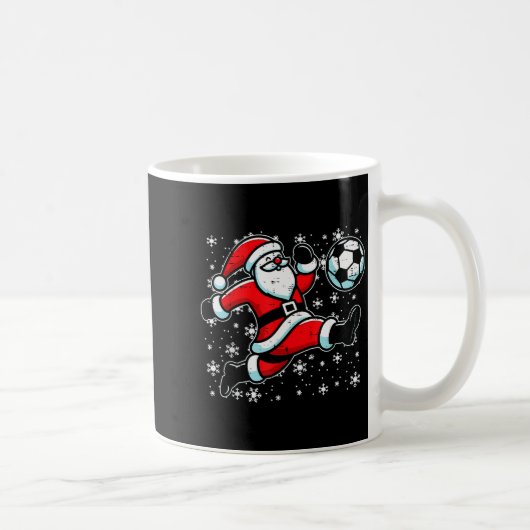 Christmas Santa Football Kick Xmas Soccer Men Boys コーヒーマグカップ (右)