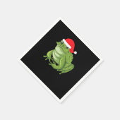 Christmas Santa Frog スタンダードカクテルナプキン (角)