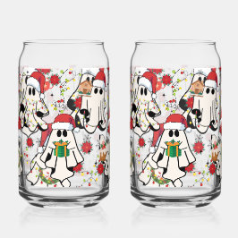 Christmas Santa Ghost Glass Cups ガラス缶