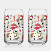 Christmas Santa Ghost Glass Cups ガラス缶 (左)