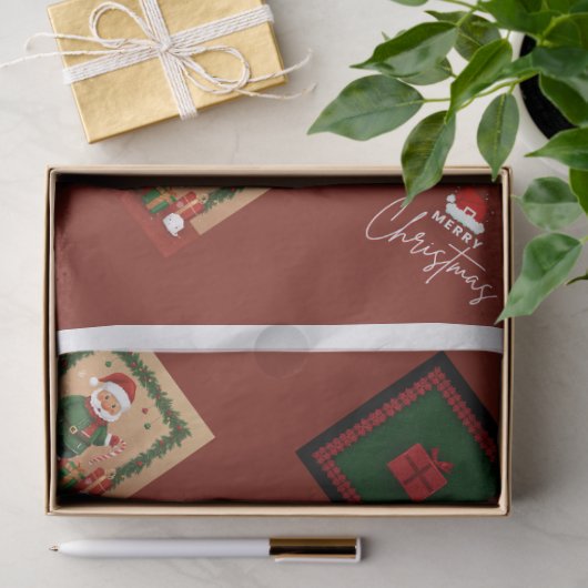 Christmas Santa & Gift Pattern Tissue Paper 薄葉紙 (ギフト)