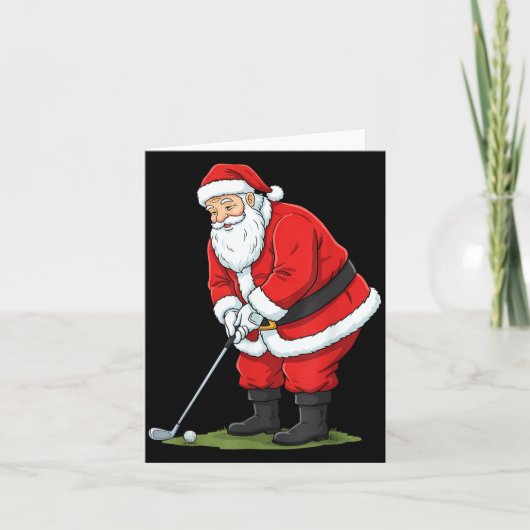 Christmas Santa Golf Golfer Xmas Funny Christmas G カード (正面)