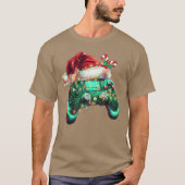 Christmas Santa Hat Gamer Controller Video Game Bo Tシャツ (正面)