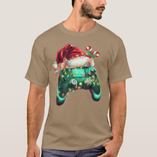 Christmas Santa Hat Gamer Controller Video Game Bo Tシャツ