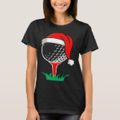 Christmas  santa hat golf ball  golfing gag tシャツ (正面)