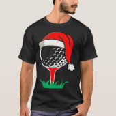 Christmas  santa hat golf ball  golfing gag tシャツ (正面)