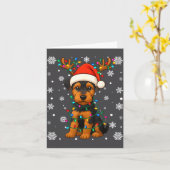 Christmas Santa Hat Reindeer Airedale Terrier Love カード (黄色い花)