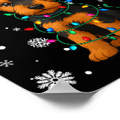 Christmas Santa Hat Reindeer Airedale Terrier Love ポスター (角)