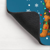 Christmas Santa Hat Reindeer Airedale Terrier Love マウスパッド (コーナー)