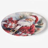 Christmas Santa Holiday  ペーパープレート (アングル)