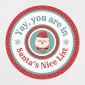 Christmas Santa Label Stickers Sheet ラベル (デザイン1)