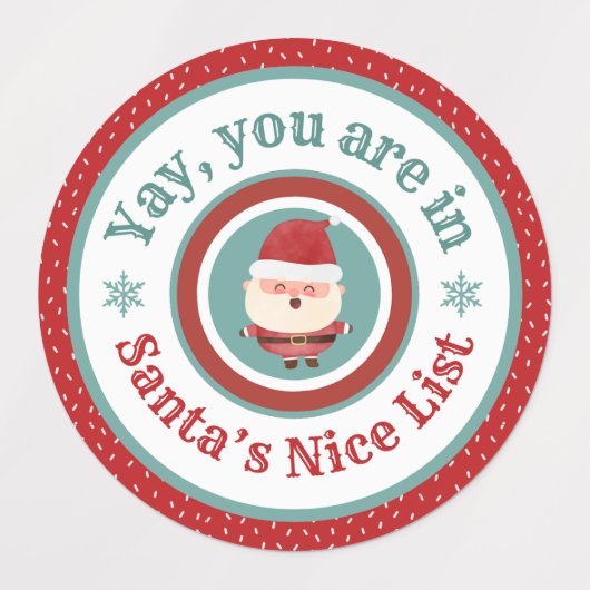 Christmas Santa Label Stickers Sheet ラベル (デザイン1)