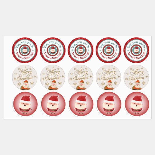 Christmas Santa Label Stickers Sheet ラベル (シート)