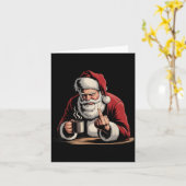 Christmas Santa Middle Finger Sarcastic Xmas Funny カード (黄色い花)