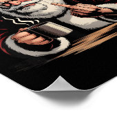 Christmas Santa Middle Finger Sarcastic Xmas Funny ポスター (角)